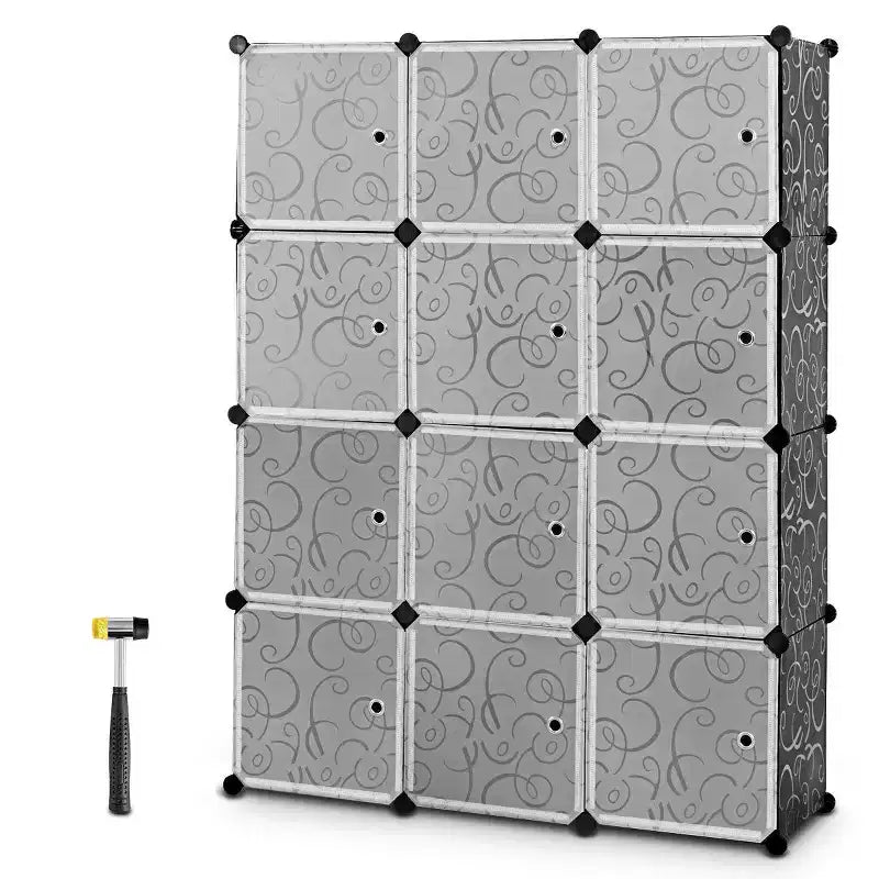 Costway DIY 12 Cube Portable Closet Storage Organizer Clothes Wardrobe Cabinet W/Doors